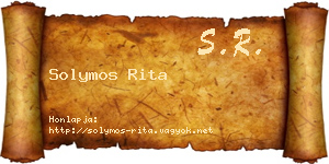 Solymos Rita névjegykártya